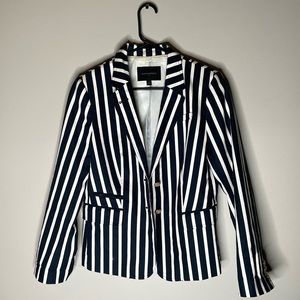 Navy Blue and white striped Banana Republic Blazer, size 10.